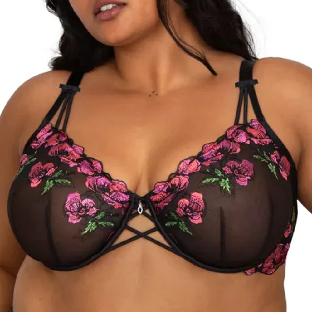 Curvy Couture Embroidery Unlined Balconette-1613