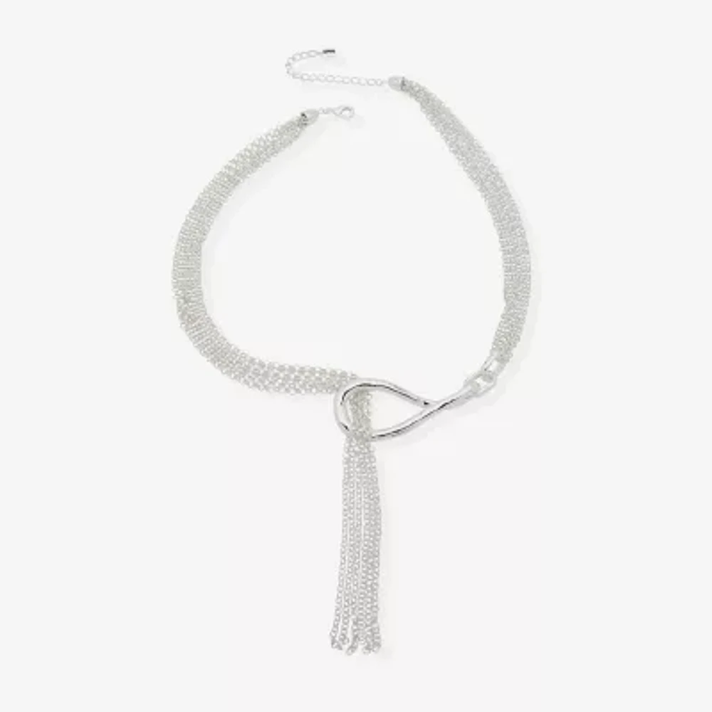 Worthington Silver Tone Womens Stainless Steel 22 Inch Y Necklace