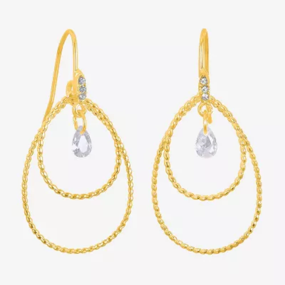 Bijoux Bar Delicates Gold Tone Womens Glass Drop Earrings