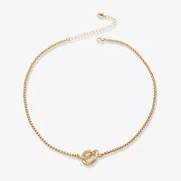 Worthington Gold Tone Womens 17 Inch Collar Necklace