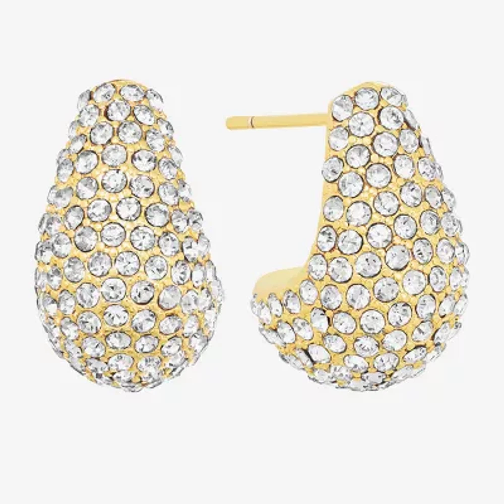 Sparkle Allure Womens Crystal 14K Gold Over Brass Drop Earrings