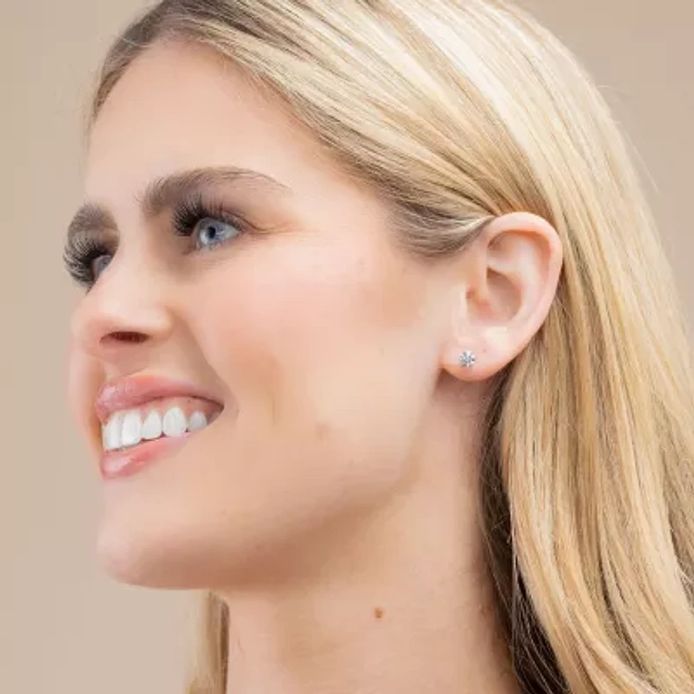 Floating Diamonds (F / Vs2) 1/2 CT. T.W. Lab Grown White Diamond 14K White Gold 4.2mm Round Stud Earrings