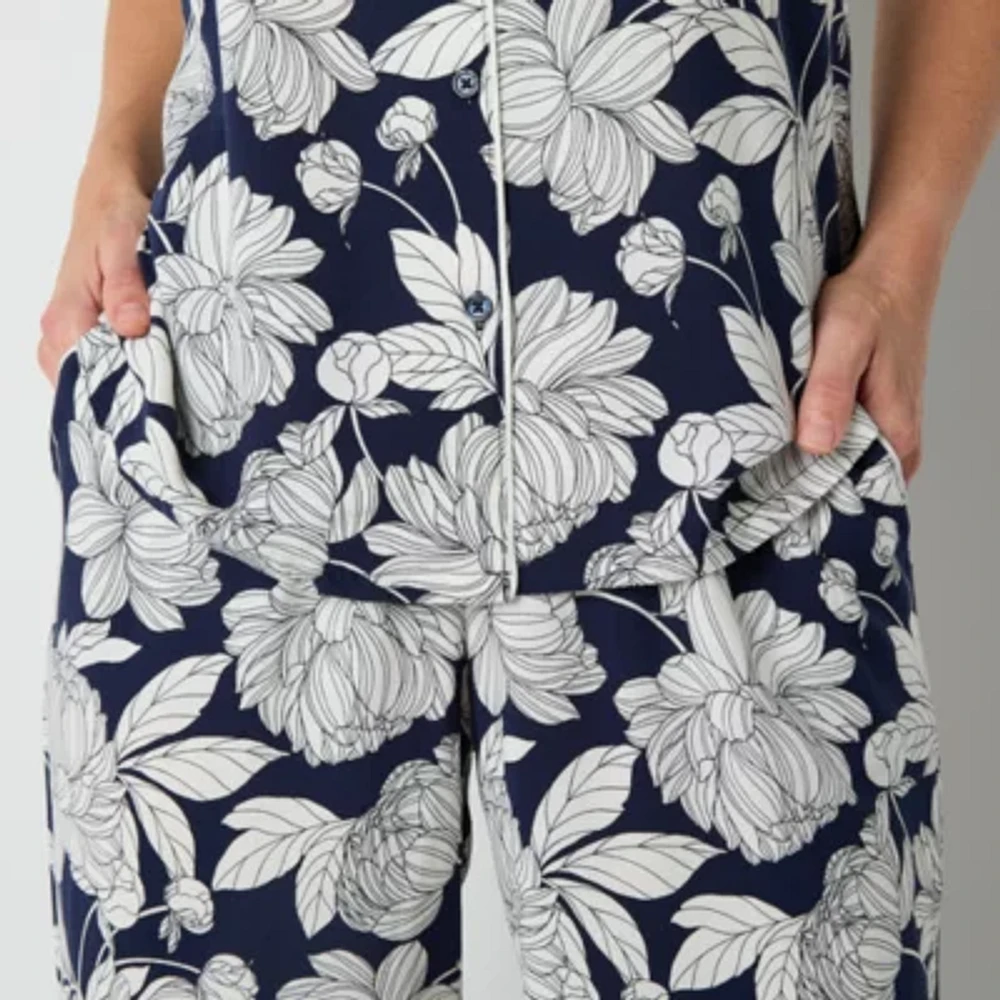 Liz Claiborne Womens Short Sleeve 2-pc. Tall Pajama Sets