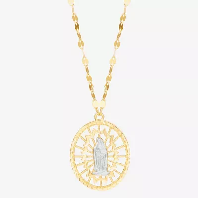 Our Lady Of Guadelupe Womens 14K Gold Round 18 Inch Pendant Necklace