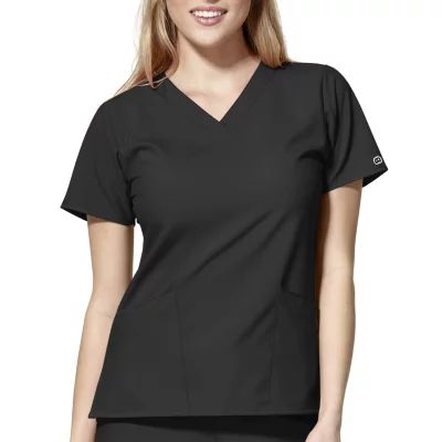 Wink® W123 Basic Womens V Neck Short Sleeve Moisture Wicking Wrinkle Resistant Quick Dry Scrub Top