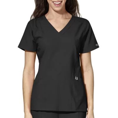 Wink® W123 Stylized Womens V Neck Short Sleeve Moisture Wicking Wrinkle Resistant Quick Dry Scrub Top