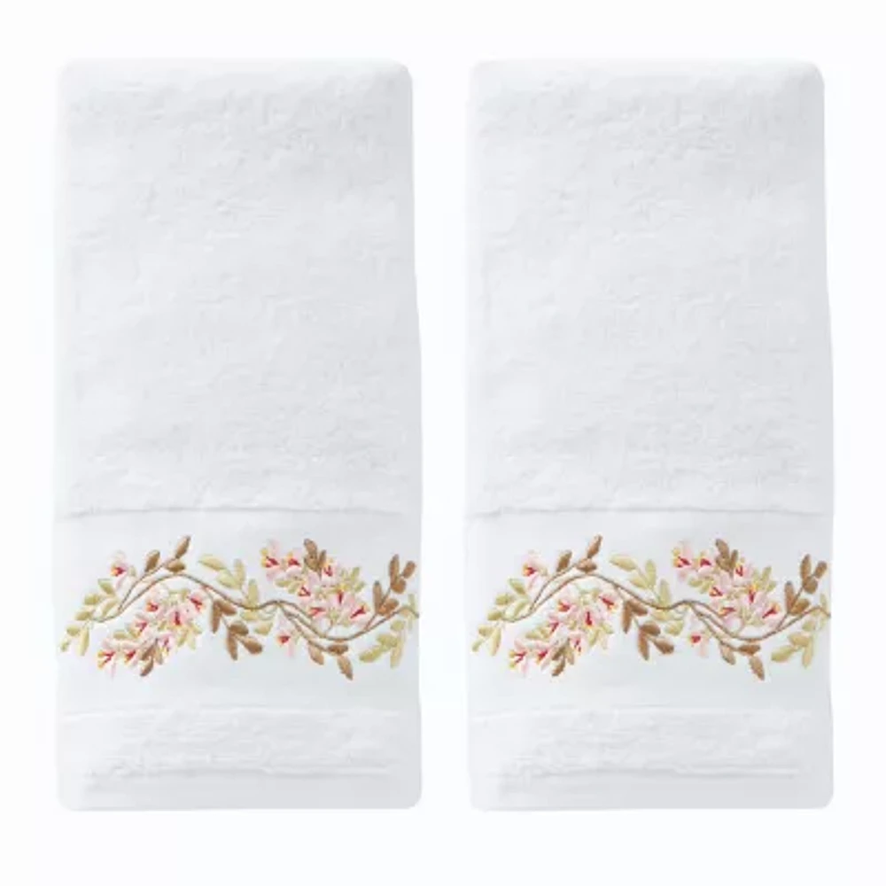 Saturday Knight Misty Floral 2-pk Embroidered Hand Towels