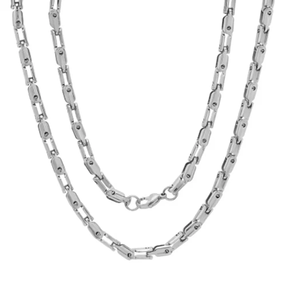 Mens Stainless Steel Hypoallergenic 24 Inch Mariner Chain Necklace