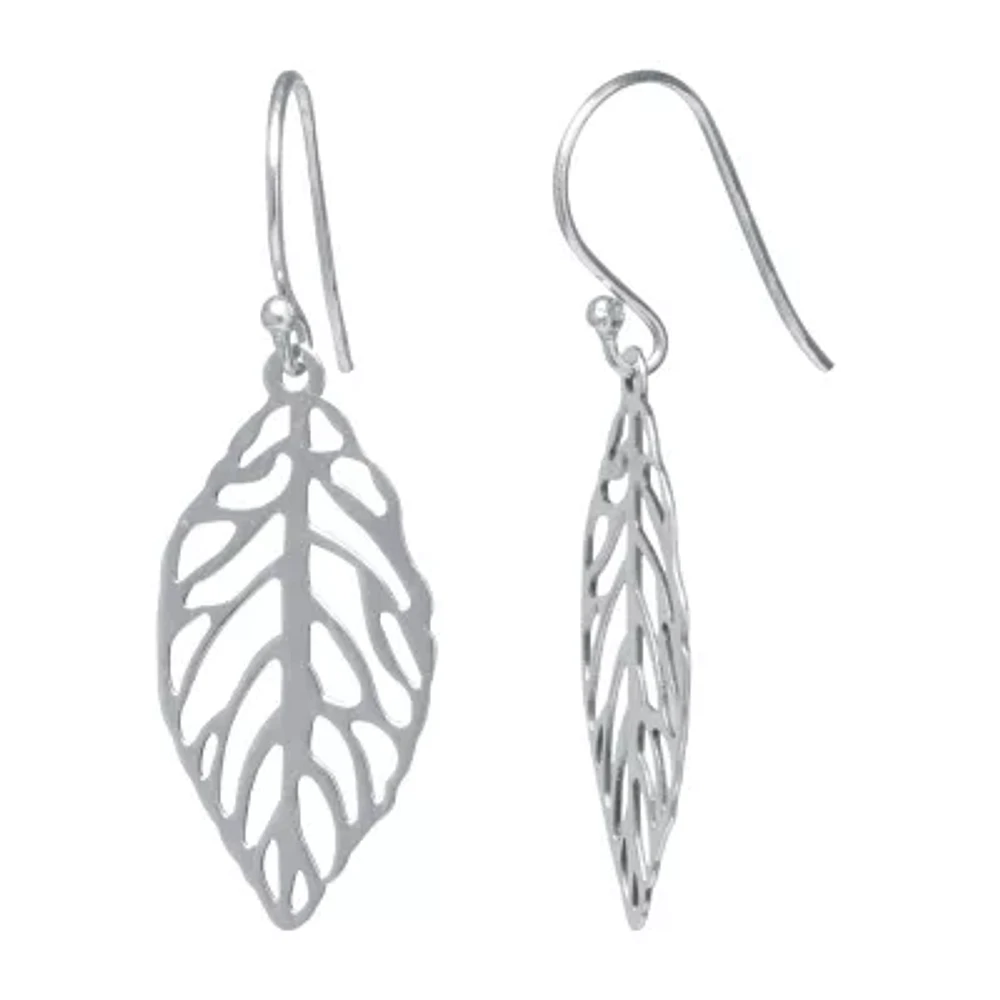 Silver Treasures Womens Sterling Silver Drop Earrings