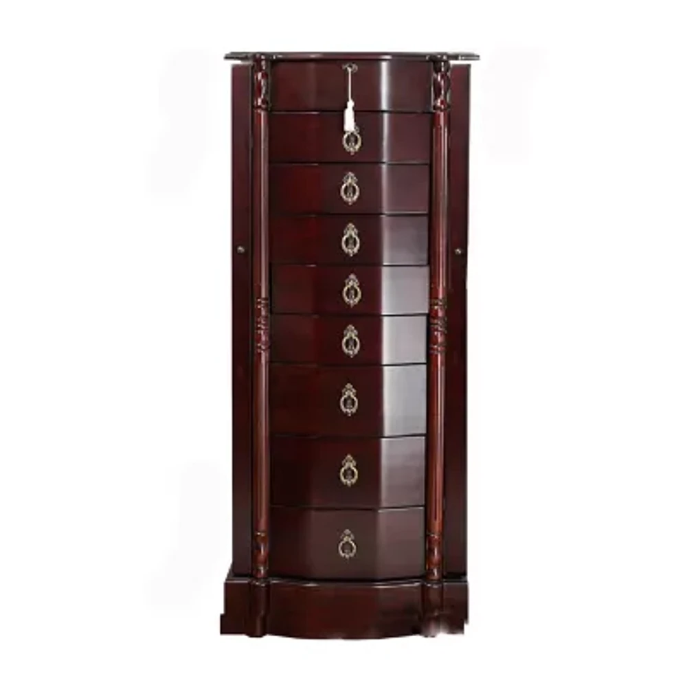 Hives And Honey Robyn Lockable Cherry Jewelry Armoire