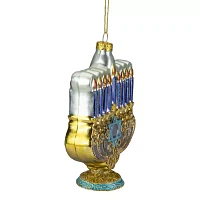 Northlight "5"" Menorah Glass" Hanukkah Ornament