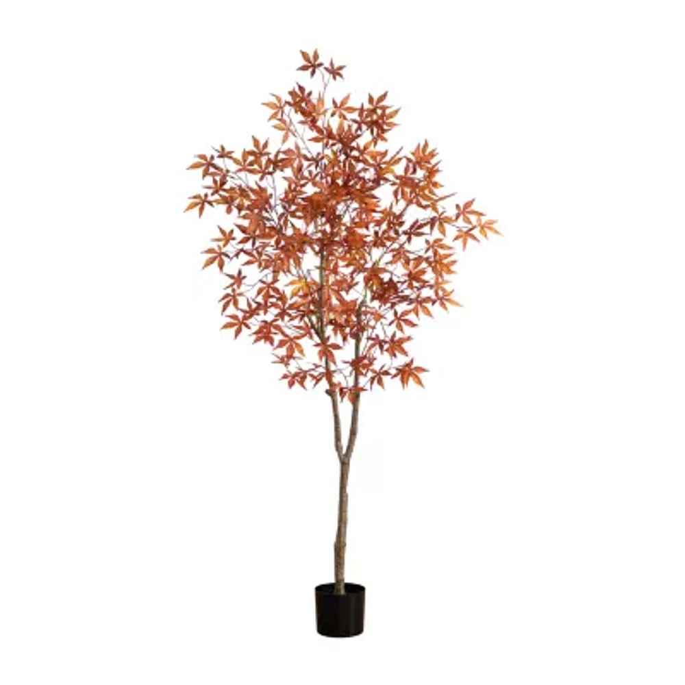 Nearly Natural 6' Orange Japanese Maple Artificial Tree