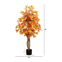 Nearly Natural 3' Orange Ficus Artificial Tree