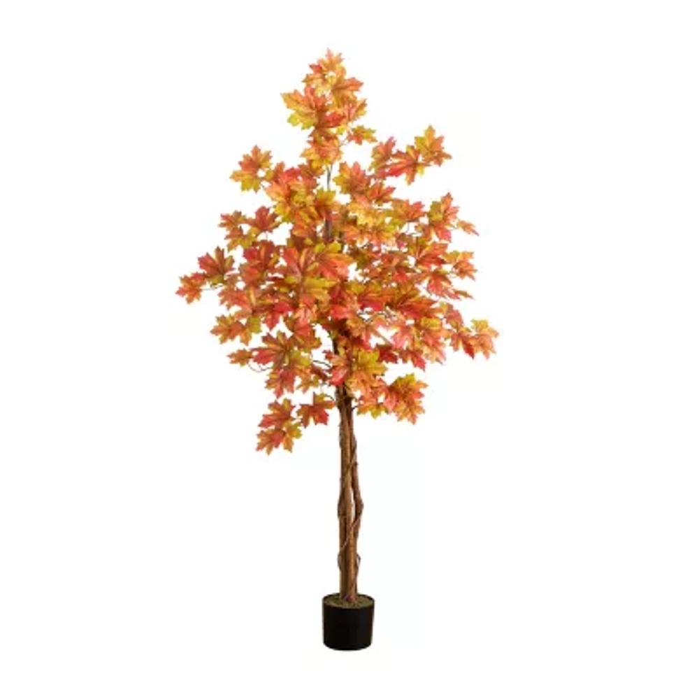 Nearly Natural 5' Autumn Deluxe Maple Artificial Tree