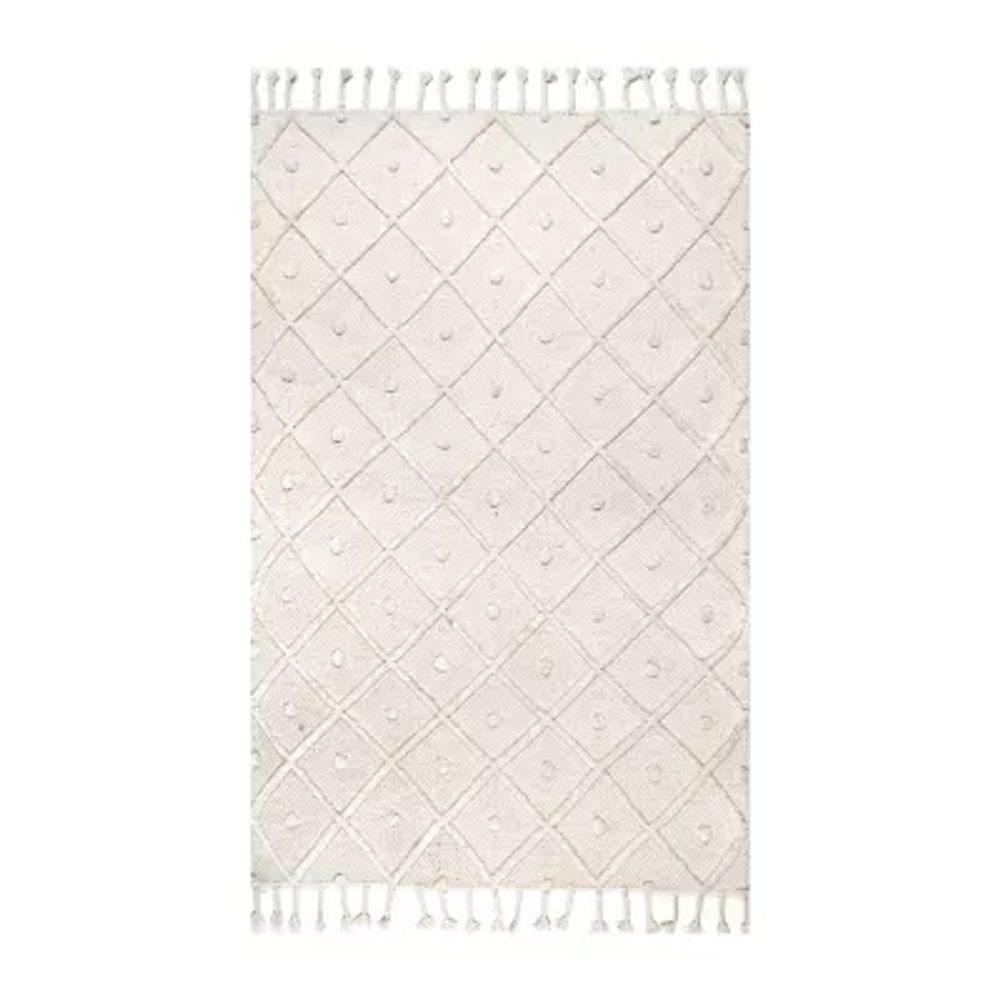 nuLoom Jinny Trellis Tassel Loomed Rug