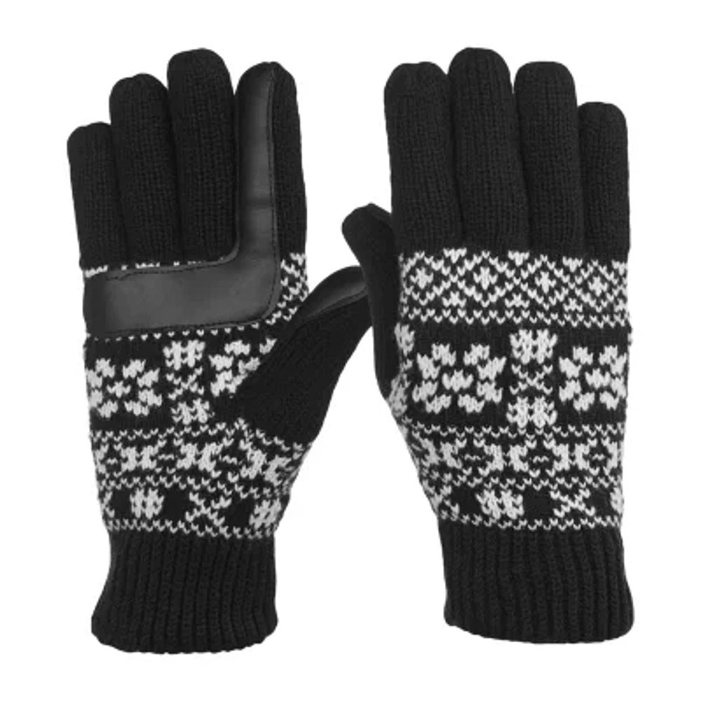 Isotoner Smartd/Smartouch Fairisle Knit Gloves