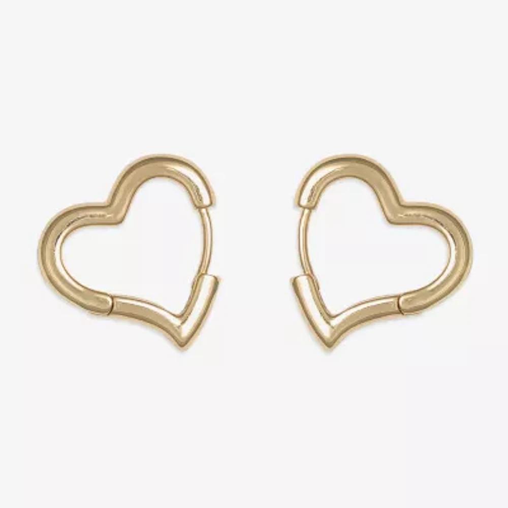 Mixit Womens Stainless Steel 20mm Heart Hypoallergenic Hoop Earrings