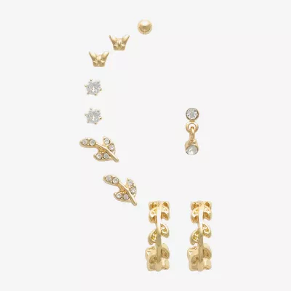 Mixit Womens Cubic Zirconia Hypoallergenic 5 Pair Earring Set