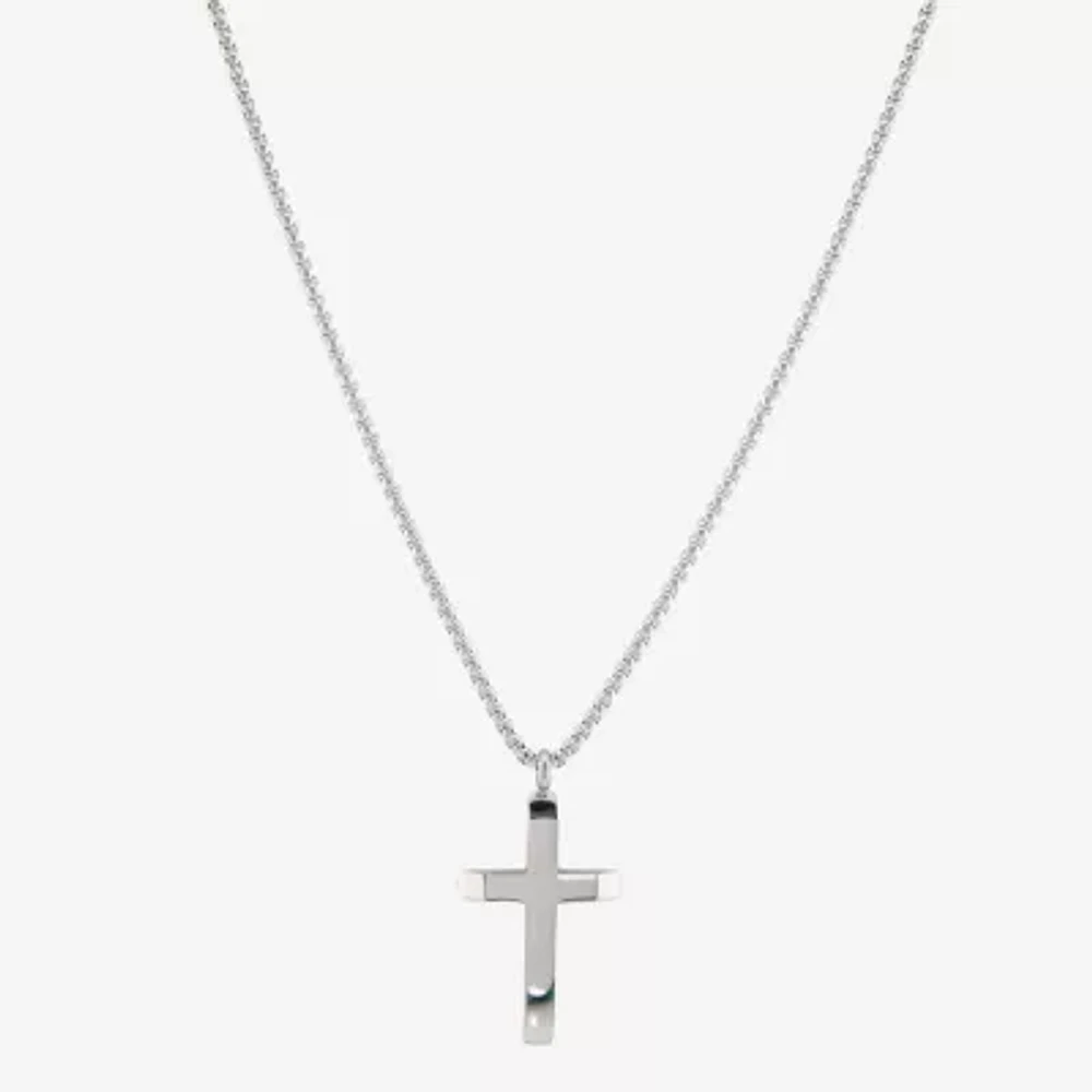 Mens Stainless Steel Cross 1 Pair Jewelry Set