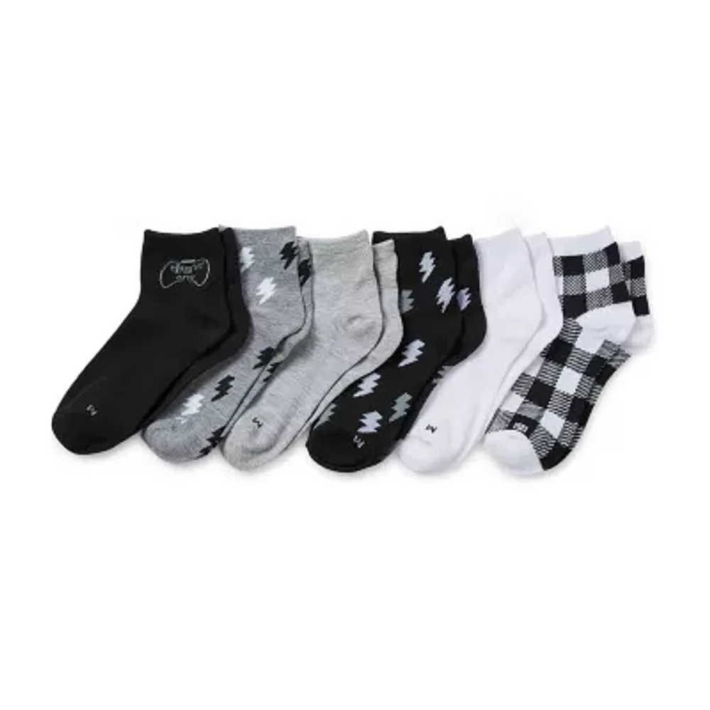 Thereabouts Little & Big Kid Boys 10 Pair Quarter Ankle Socks