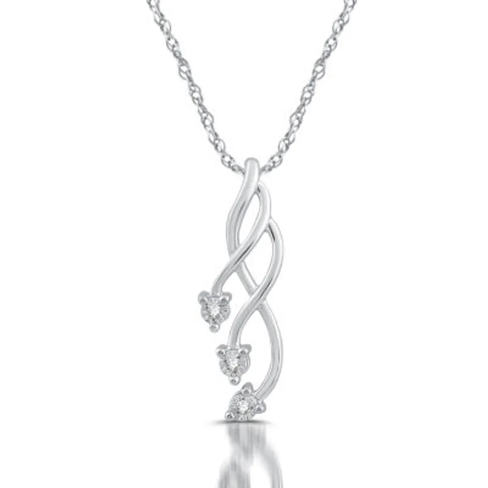 Womens Diamond Accent Natural White Diamond 10K Gold 18 Inch Pendant Necklace