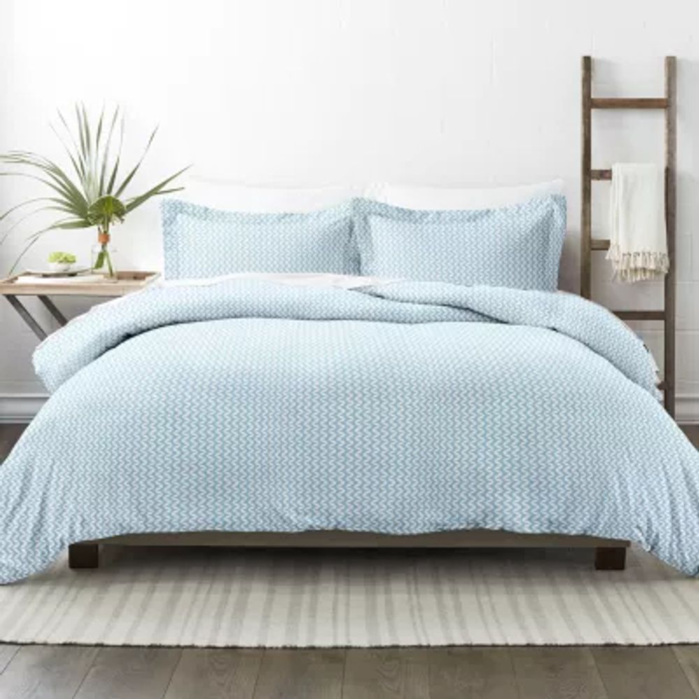 Casual Comfort Premium Ultra Soft 3-pc. Puffed Chevron Print Duvet Cover Set