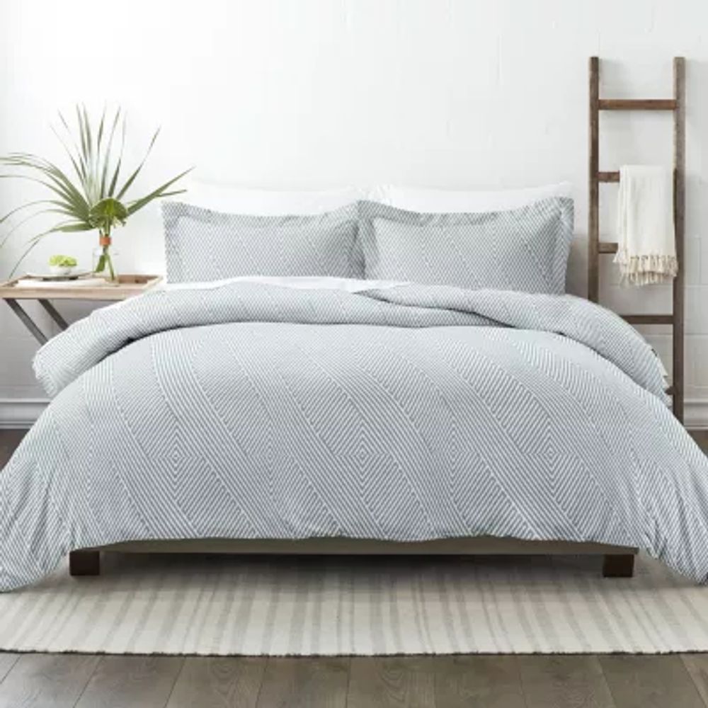 Casual Comfort Modern Diagonal Patterned Duvet Cover Set