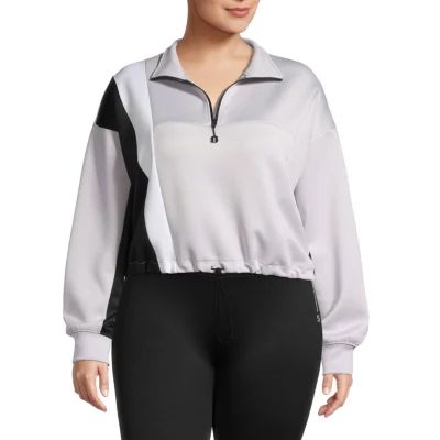 Sports Illustrated Plus Womens Long Sleeve Active Quarter-Zip Pullover