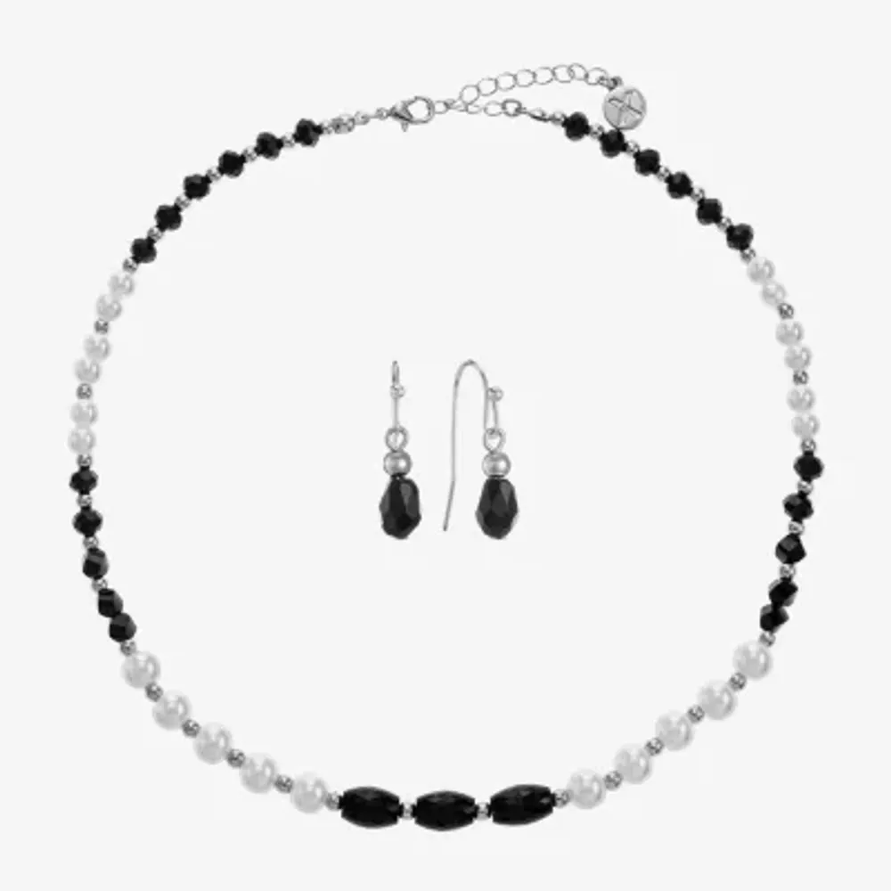 Mixit Beaded Necklace & Drop Earring Womens Simulated Pearl 2-pc. Jewelry Set