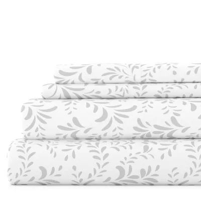 Casual Comfort Premium Ultra Burst of Vines Pattern 4 Piece Bed Sheet Set