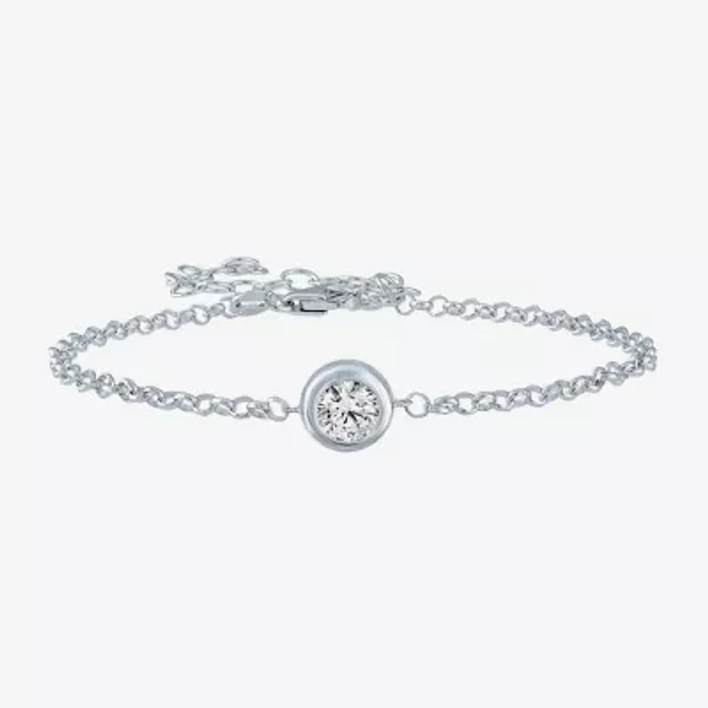 Diamond Addiction (G-H / Si2-I1) Womens 10K Gold 8 Inch Cable Round Chain Bracelet