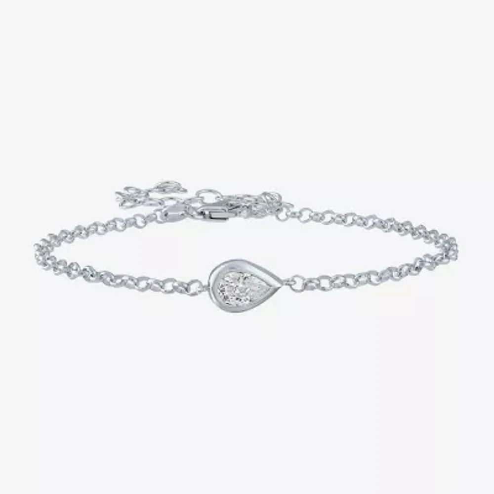 Diamond Addiction (G-H / Si2-I1) Womens 1/2 CT. T.W. Lab Grown White 10K Gold Pear Charm Bracelet