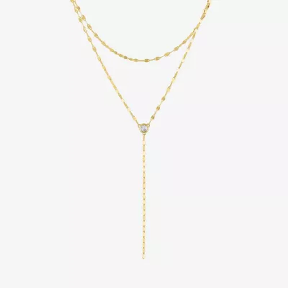 Diamond Addiction (G-H / Si2-I1) Womens White Diamond 10K Gold 18 Inch Y Necklace