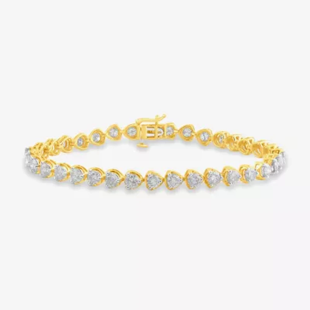 Womens 7 Ct.T.W. Lab Grown White Diamond 10K Gold Tennis Bracelet