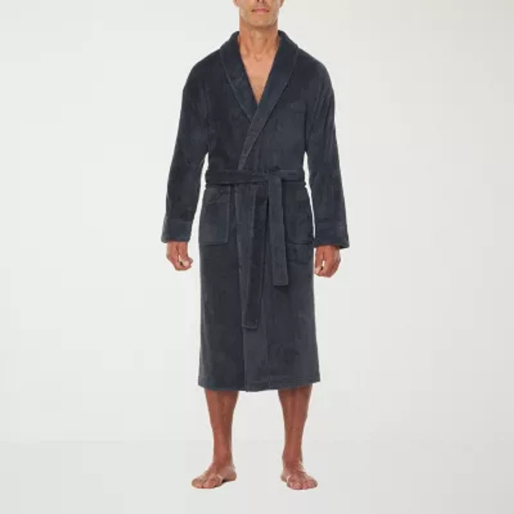 Residence Mens Big and Tall Plush Long Sleeve Length Robe