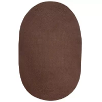 Better Trends Country Solid Braided Reversible Indoor Oval Area Rug