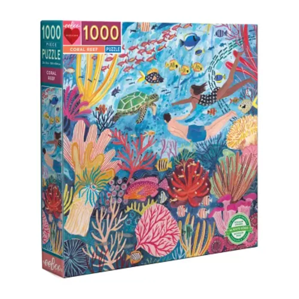 Eeboo Piece And Love Coral Reef 1000 Piece Square Adult Jigsaw 1000 Puzzle
