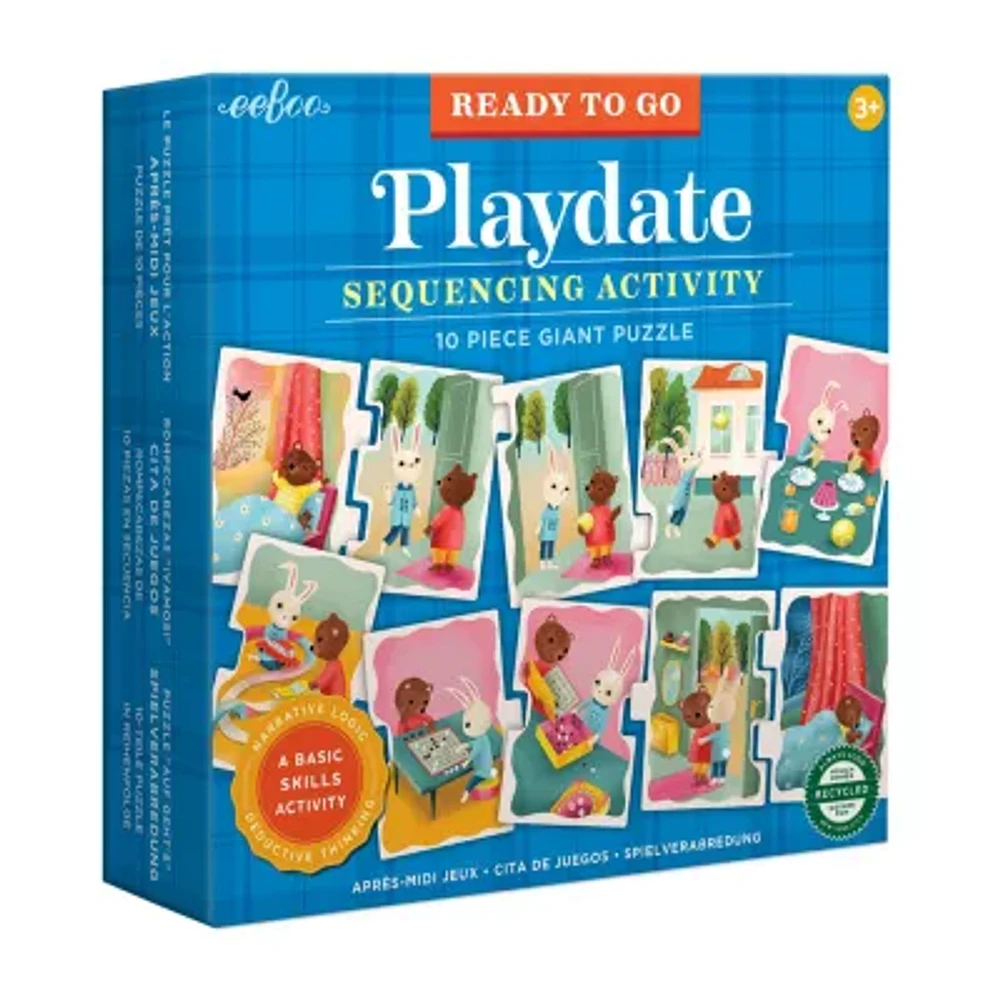 Eeboo Ready To Go Puzzle - Playdate - Sequencing Activity Ages 3 And Up Puzzle