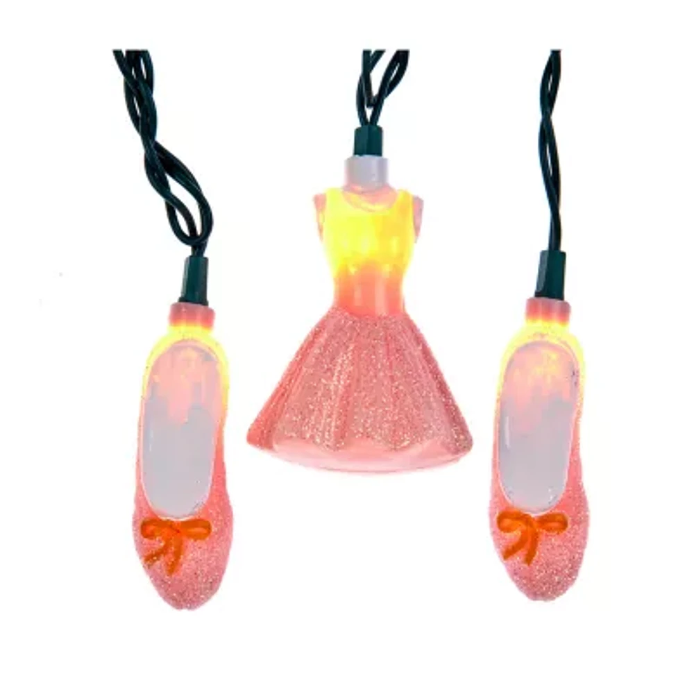 Kurt Adler UL 10-Light Glitter Tutu and Ballet Shoes Set