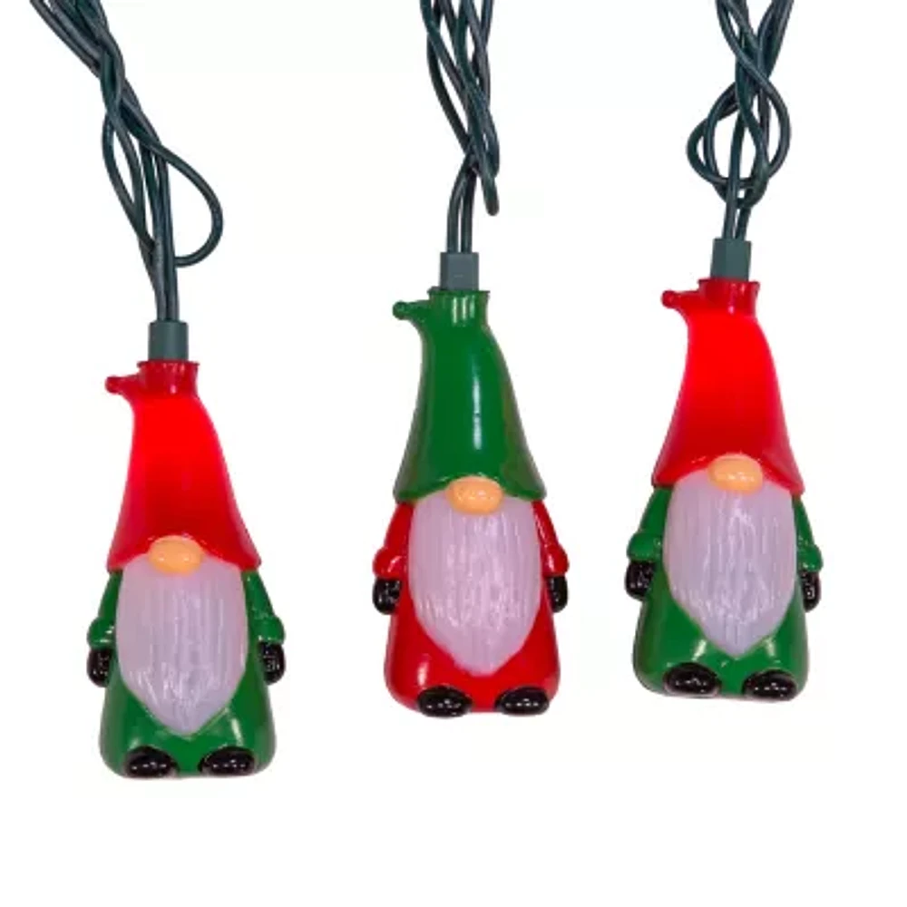 Kurt Adler UL 10-Light Red and Green Gnome Light Set
