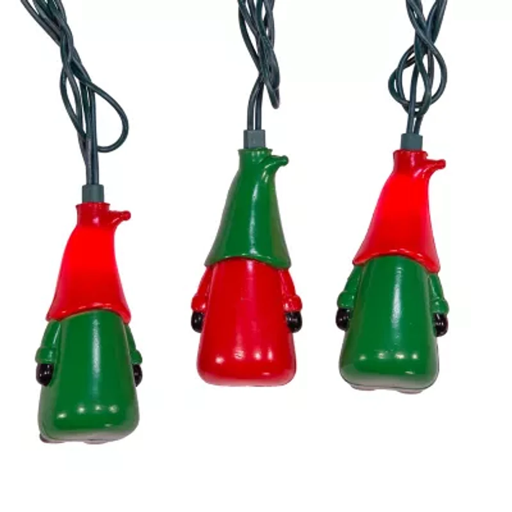 Kurt Adler UL 10-Light Red and Green Gnome Light Set