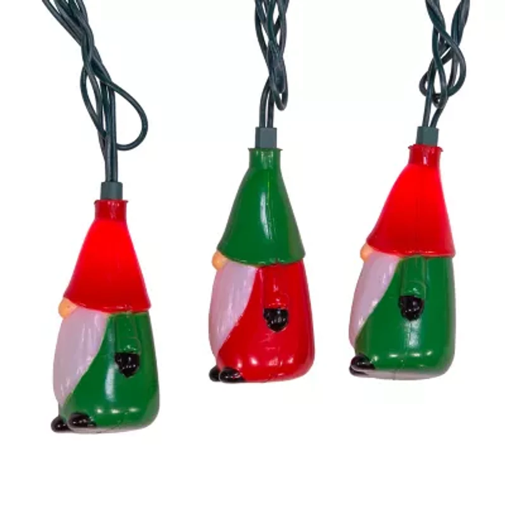 Kurt Adler UL 10-Light Red and Green Gnome Light Set