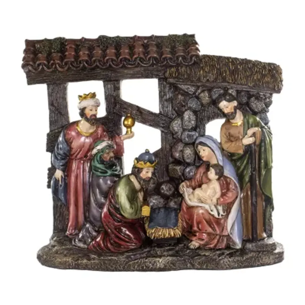 Kurt Adler 10-Inch Resin Nativity Scene Table Piece