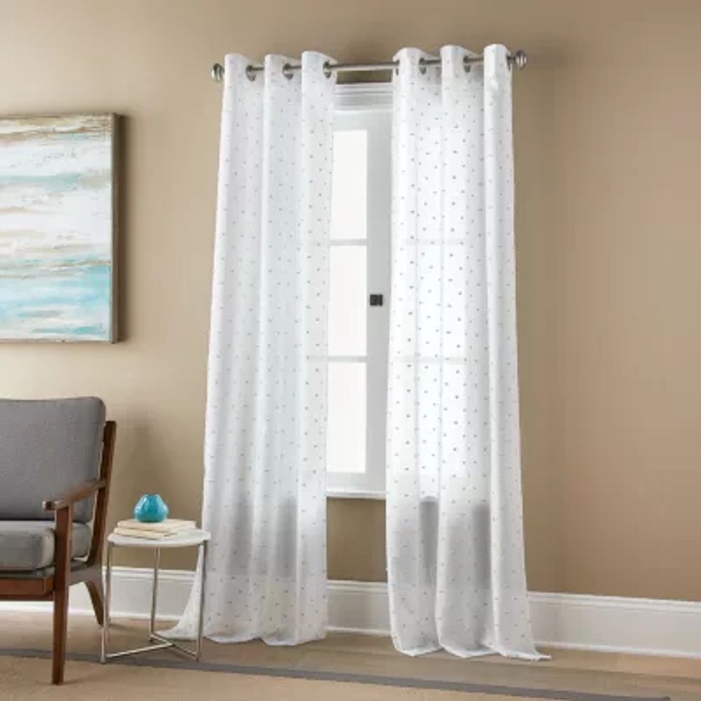 Stratford Park Cassie Grommet Top Sheer Set of 2 Curtain Panel
