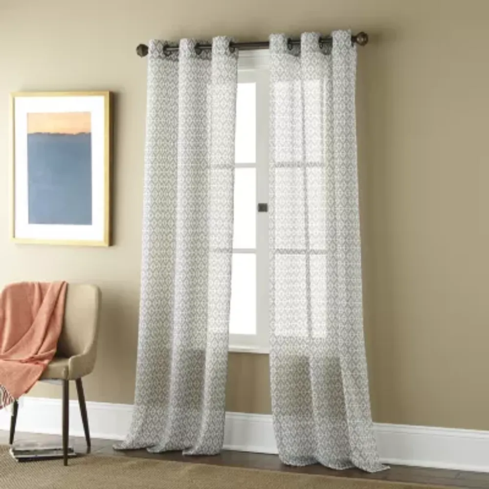 Stratford Park Carina Grommet Top Sheer Set of 2 Curtain Panel