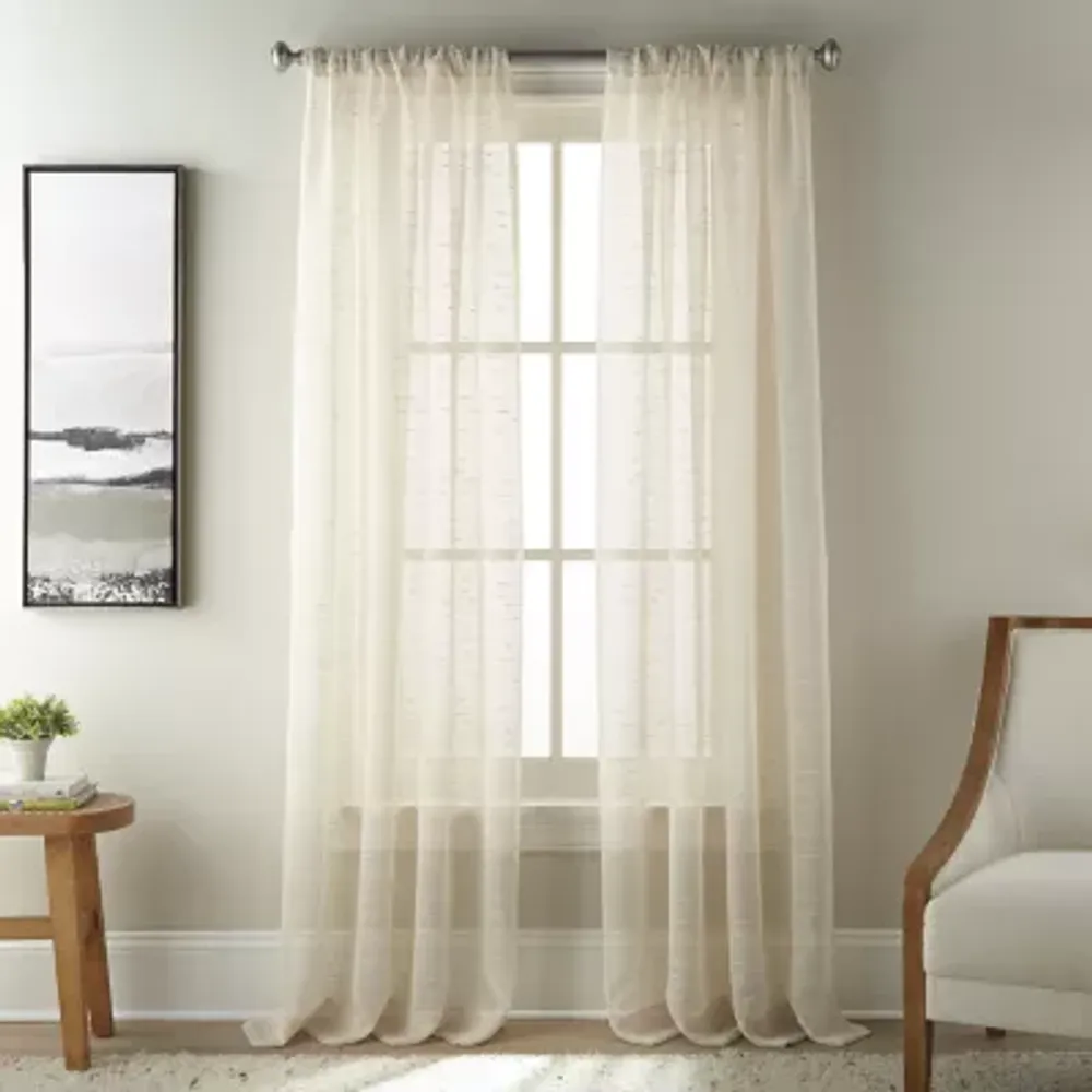 Stratford Park Jenna Rod Pocket Sheer Set of 2 Curtain Panel