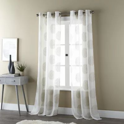 Stratford Park Sherry Grommet Top Sheer Set of 2 Curtain Panel