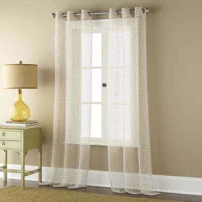 Stratford Park Paulina Grommet Top Sheer Set of 2 Curtain Panel
