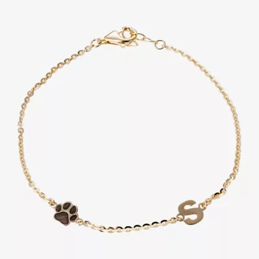 Womens 14K Gold Over Silver / Inch Solid Cable Id Bracelet