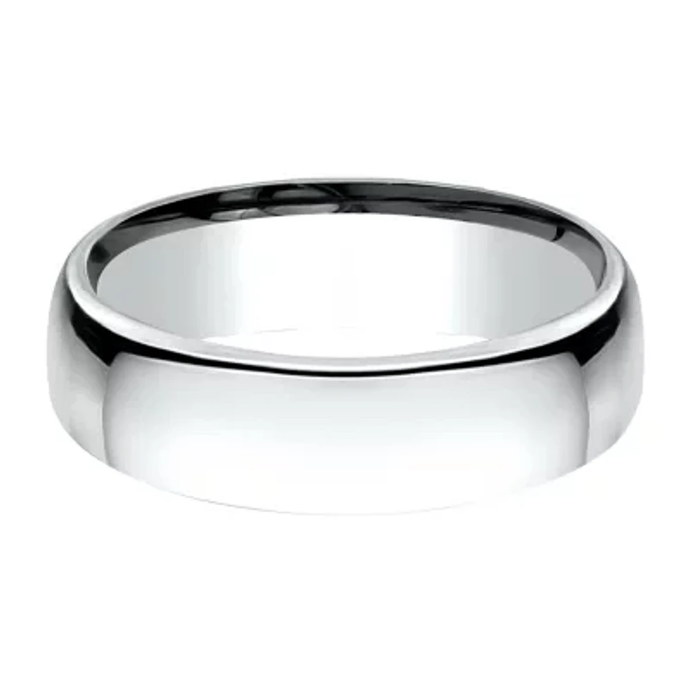 Unisex Adult 6.5MM 10K White Gold Wedding Band